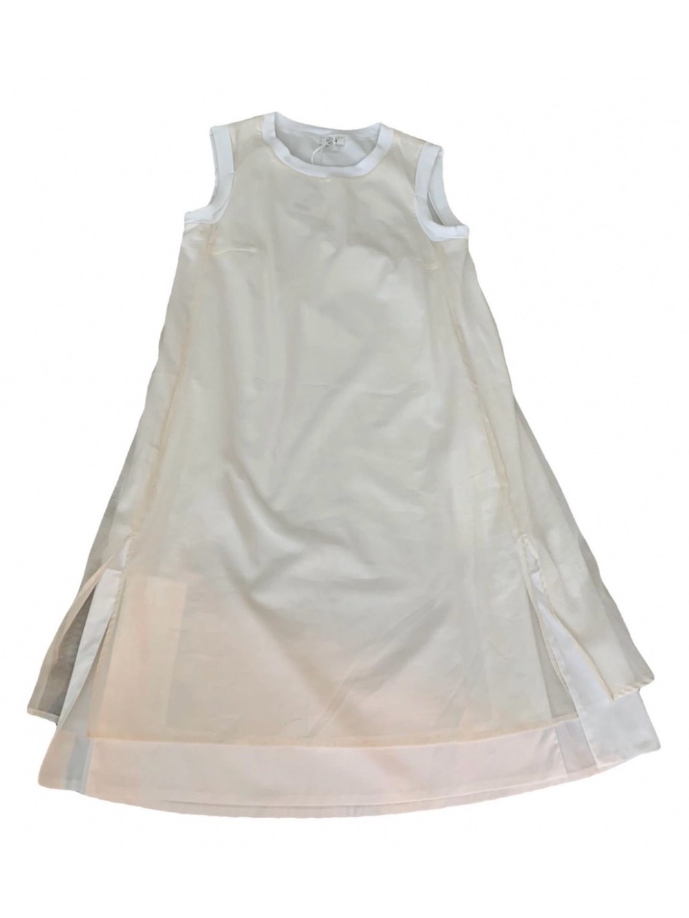 Peserico Cream & White Sleeveless A-Line Dress